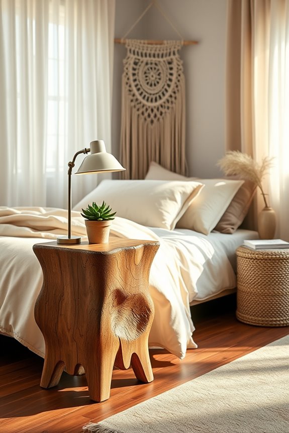 unique handcrafted boho nightstands