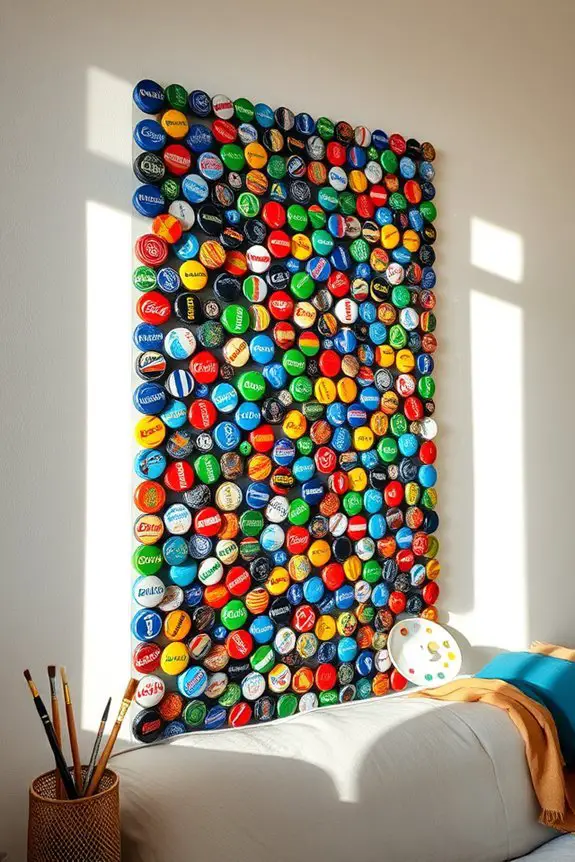 upcycled bottle cap art