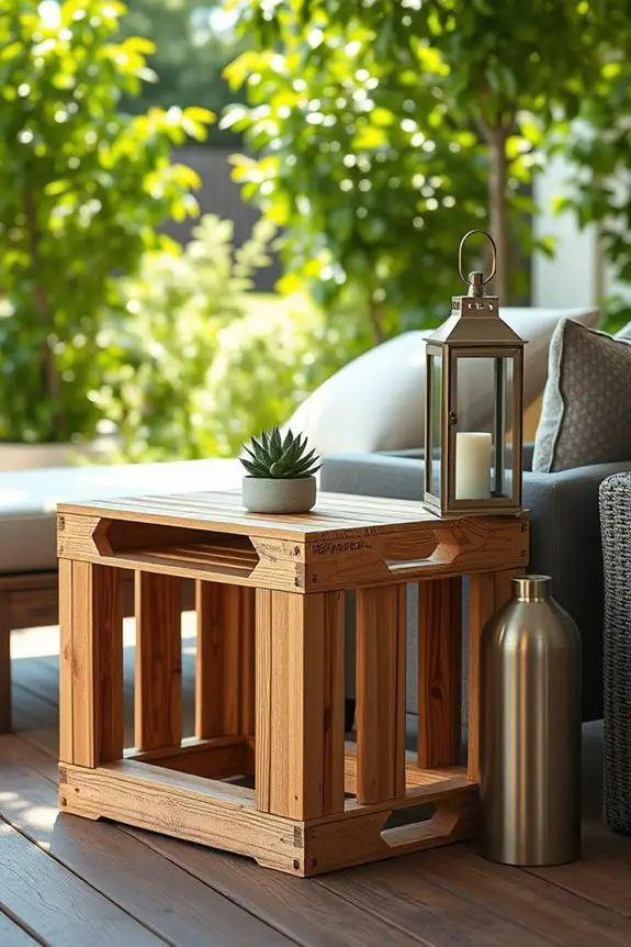 upcycled crate side table