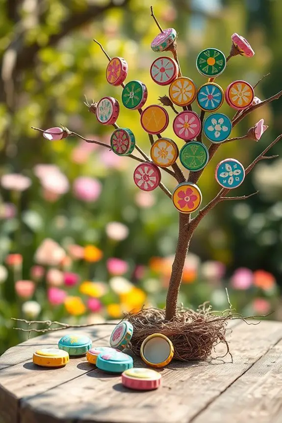 upcycled easter bottle caps