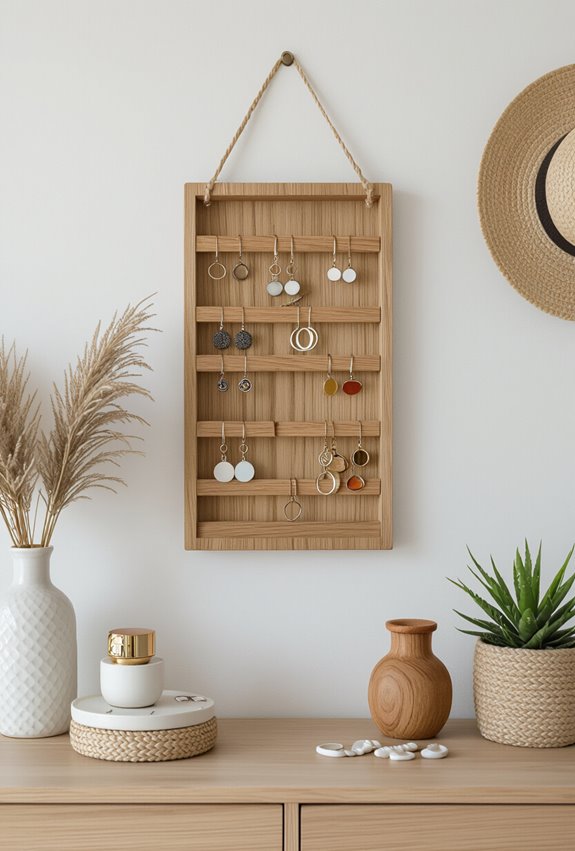 upcycled frame jewelry display