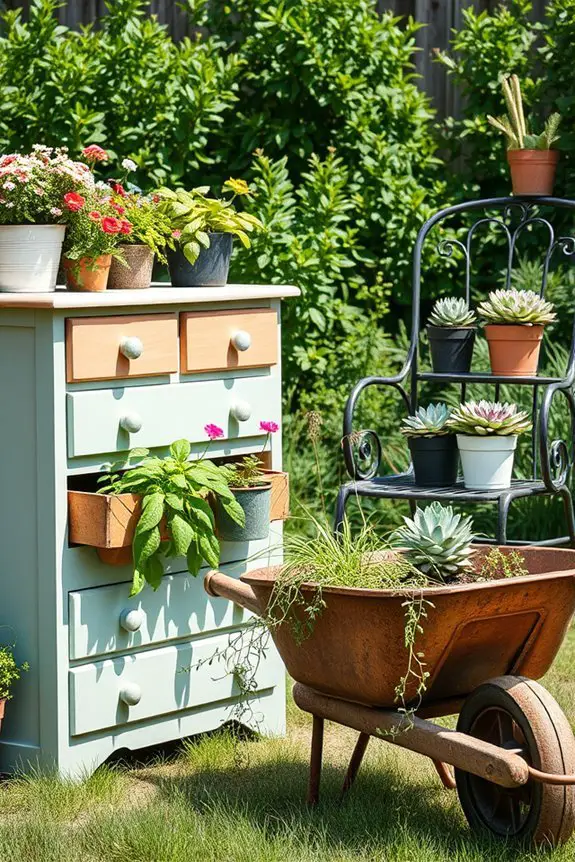 upcycled furniture garden planters