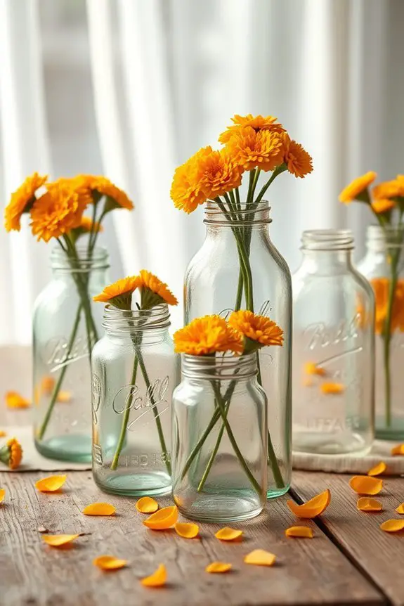 upcycled glass jar decor