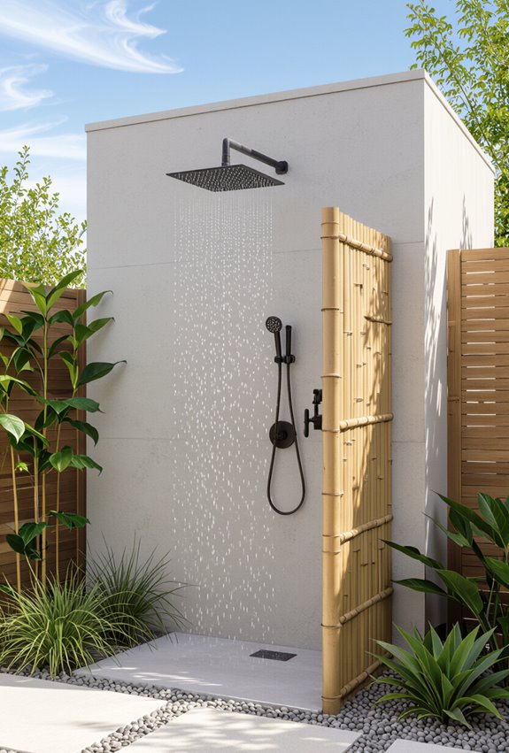 upcycled gravity fed rainwater shower