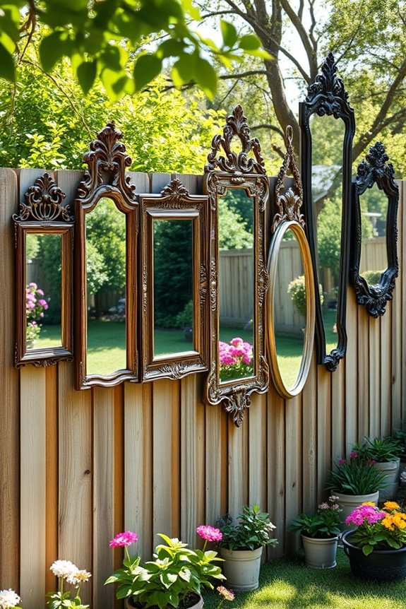 upcycled mirrors enhance gardens