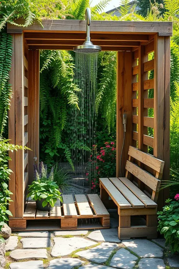 upcycled outdoor shower design