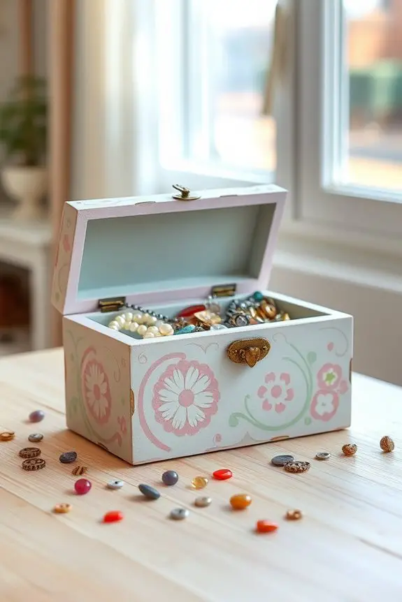 upcycled painted jewelry boxes
