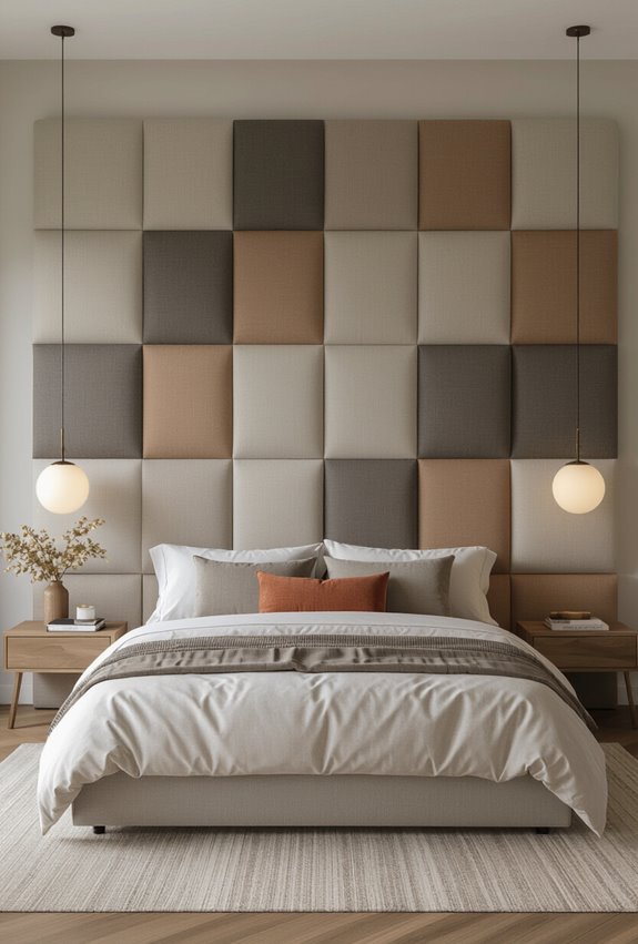 upholstered tufted panel headboard