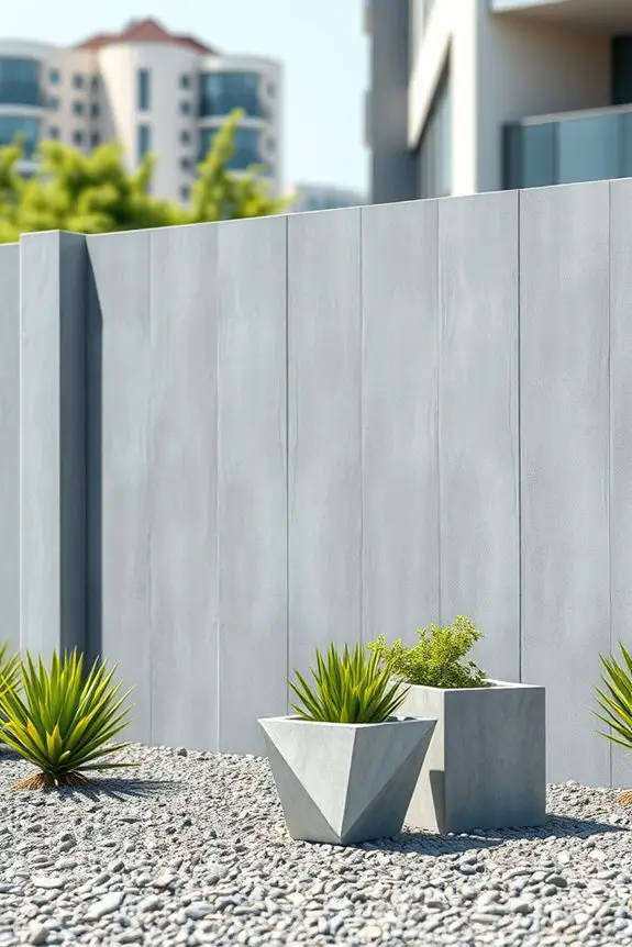 urban chic concrete fencing