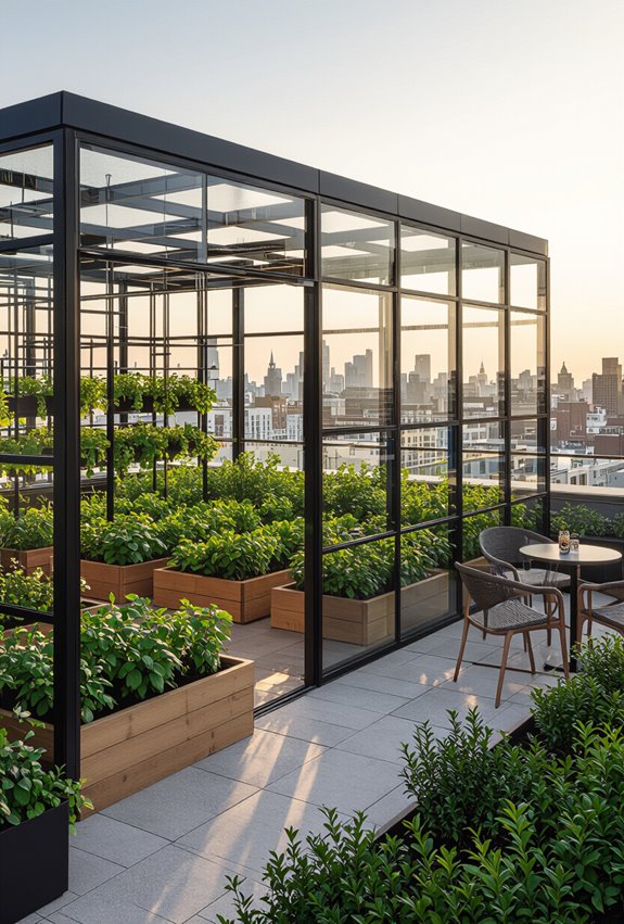 urban dining with greenery