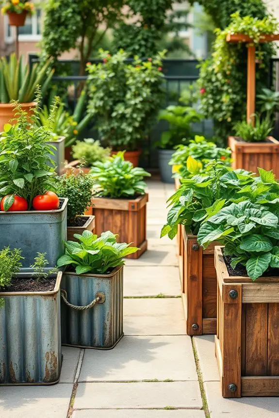 urban gardening with containers