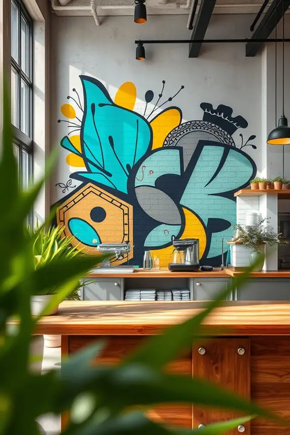 urban graffiti coffee shop
