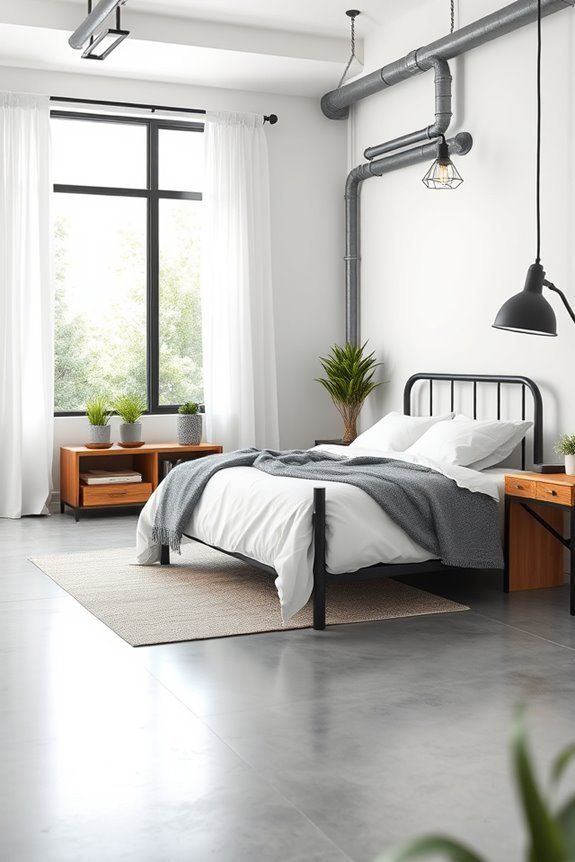 urban industrial bedroom decor