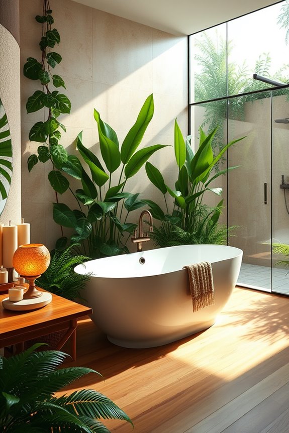 urban oasis bathroom greenery