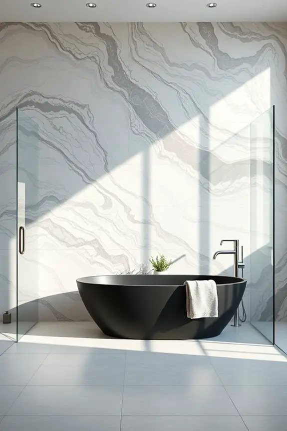 veined marble feature wall