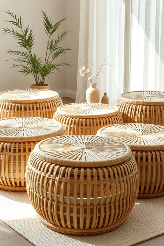 versatile bamboo ottoman designs