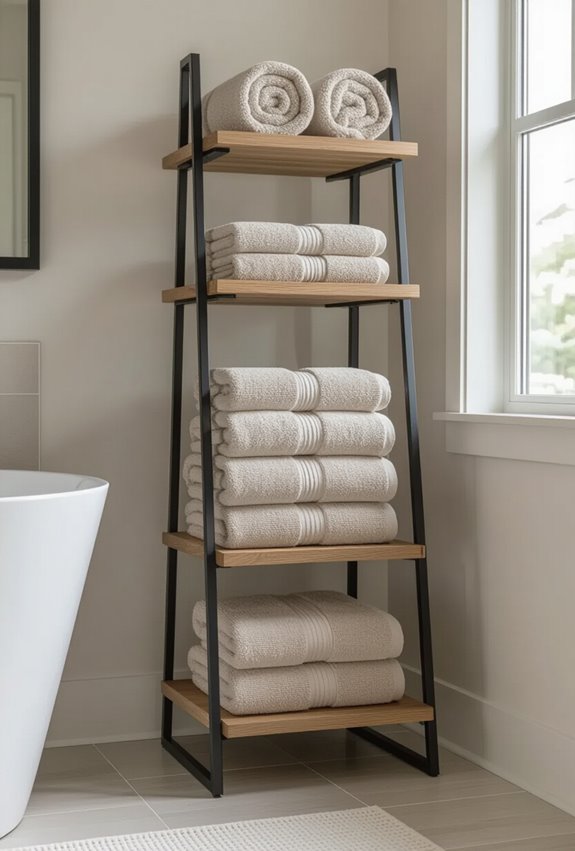 versatile bathroom towel storage
