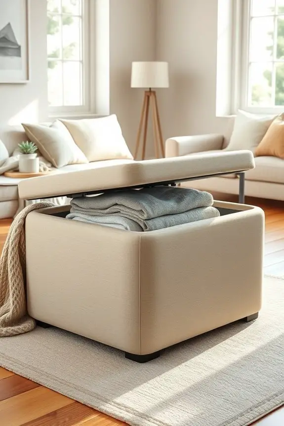 versatile cushion top storage ottoman
