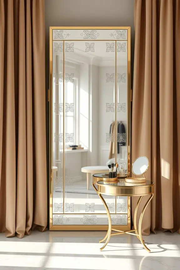 versatile mirrored dressing screens