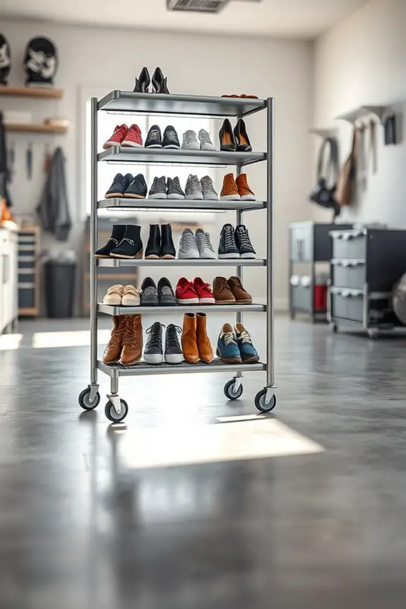 versatile mobile shoe organization