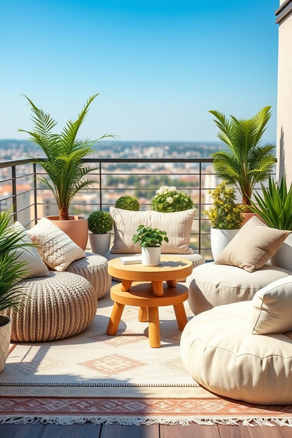 versatile poufs for balconies