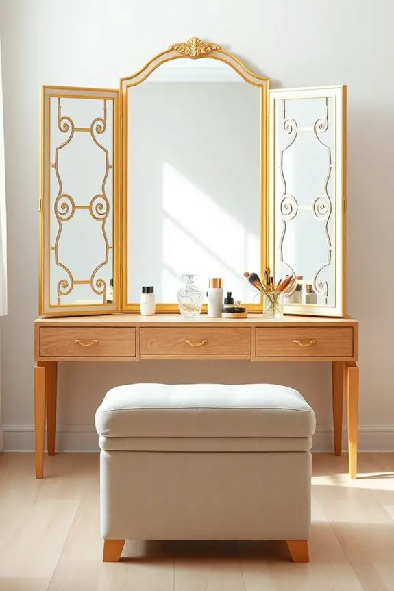 versatile three panel mirrors