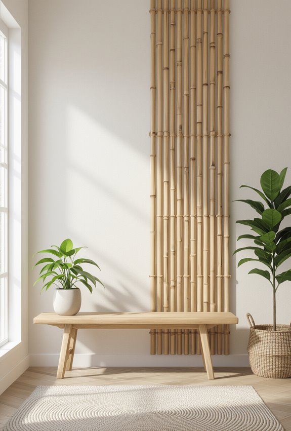 vertical bamboo slat wall