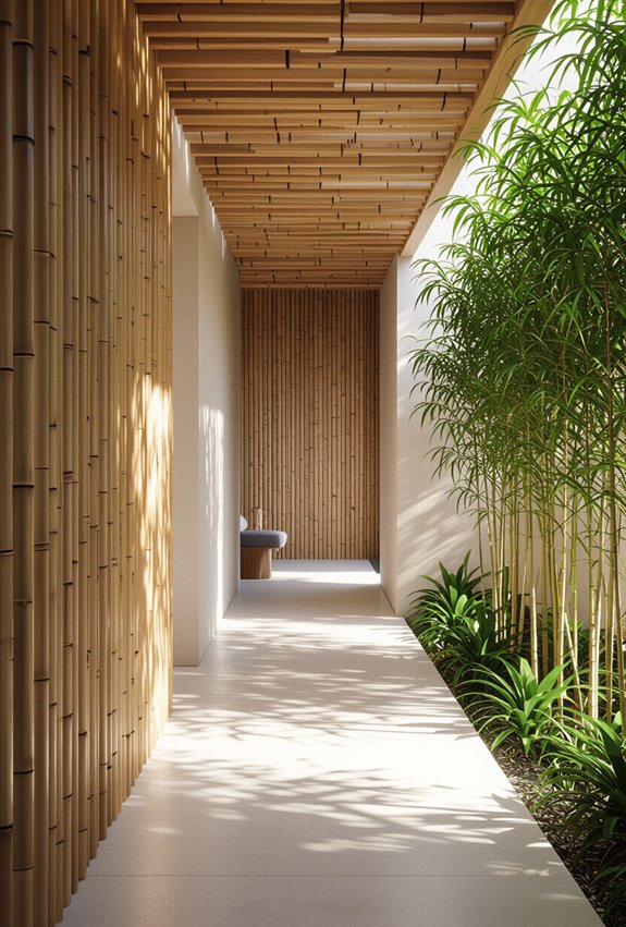 vertical bamboo slat wall