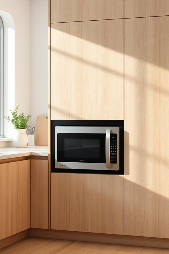 vertical cabinet microwave storage
