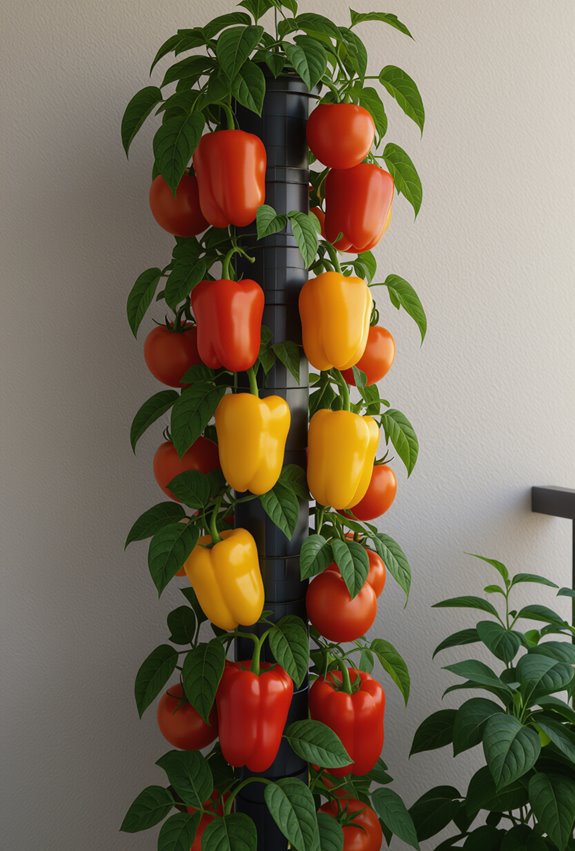 vertical columned tomato cultivation