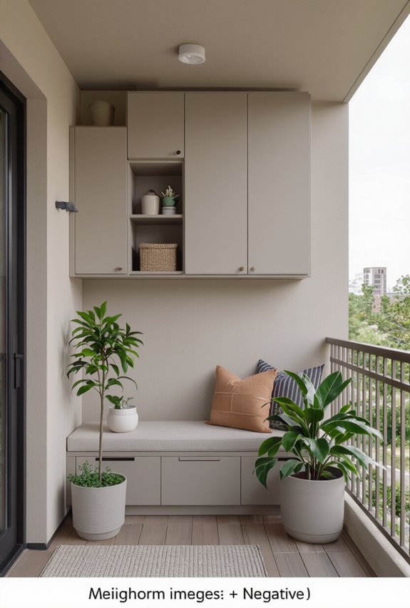 vertical concealed balcony storage