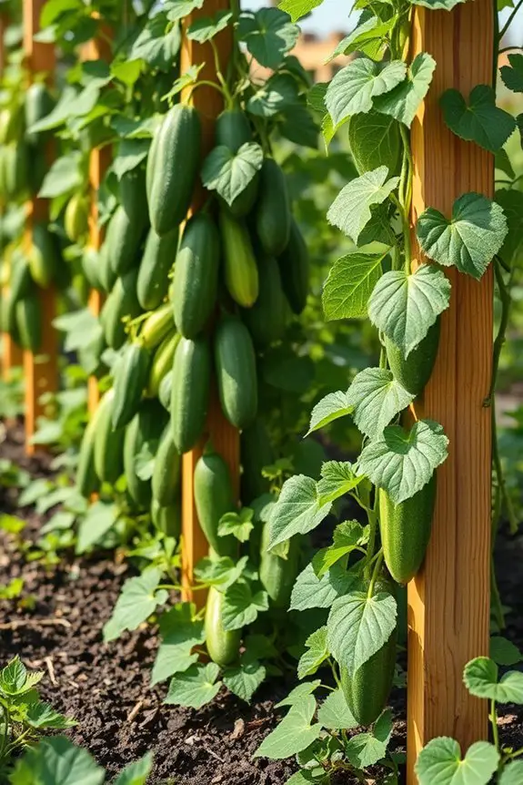 vertical cucumber gardening techniques