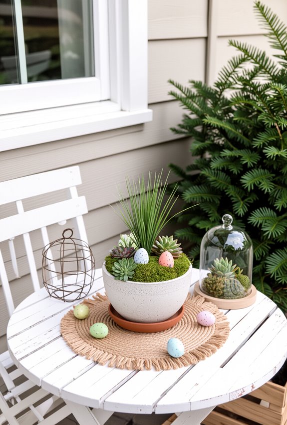 vertical easter balcony display