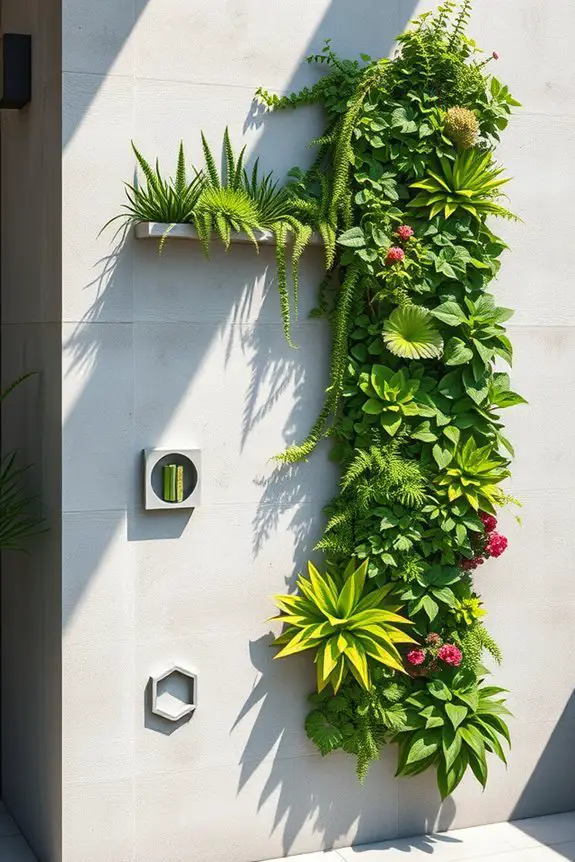 vertical garden concrete walls