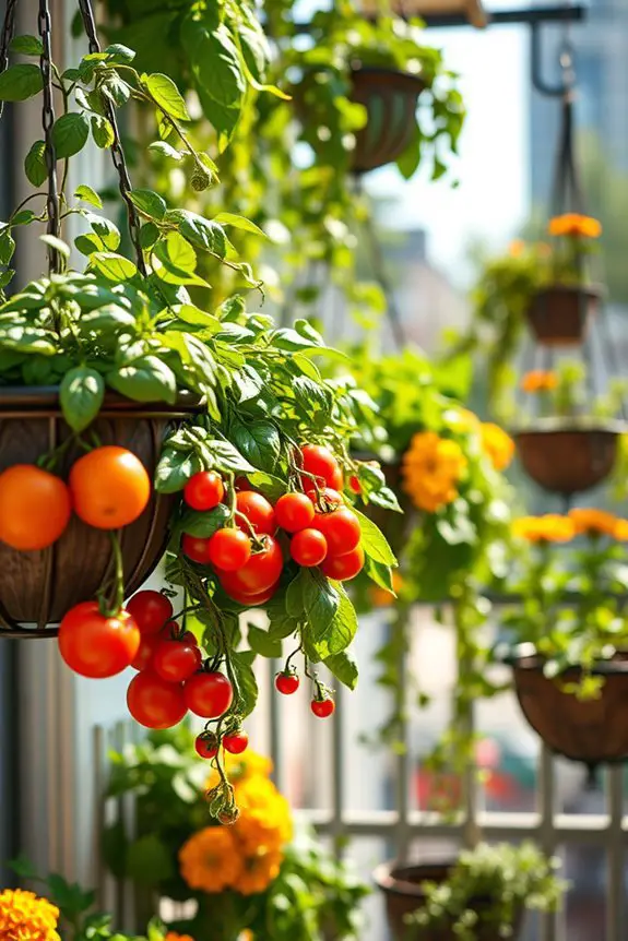 vertical gardening with baskets