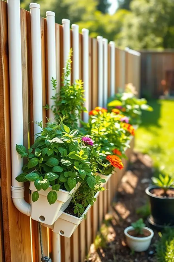 vertical gardening with gutters