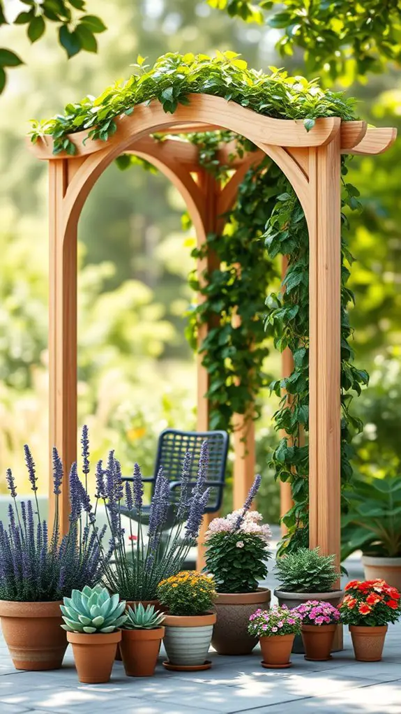 vertical greenery with trellises