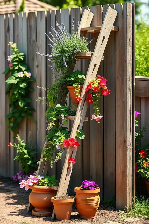 vertical planting ladder garden