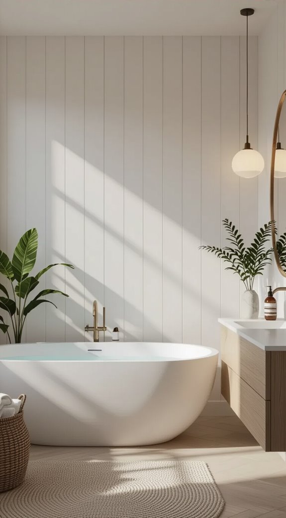 vertical shiplap feature wall