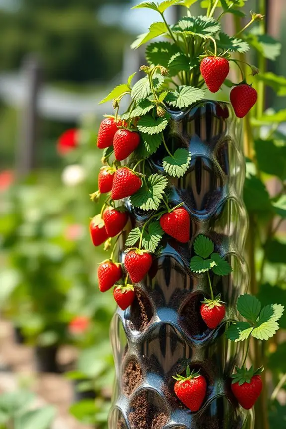 vertical strawberry gardening solution