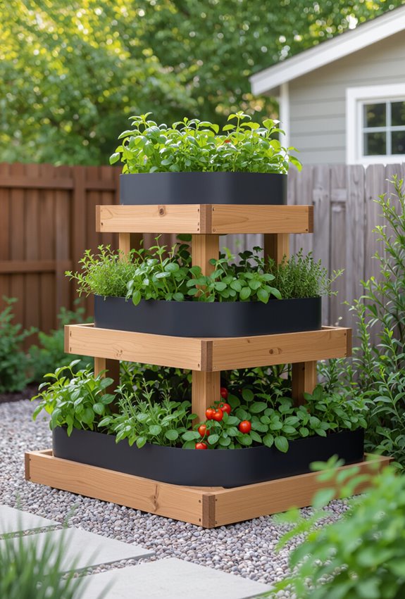 vertical tiered planter system