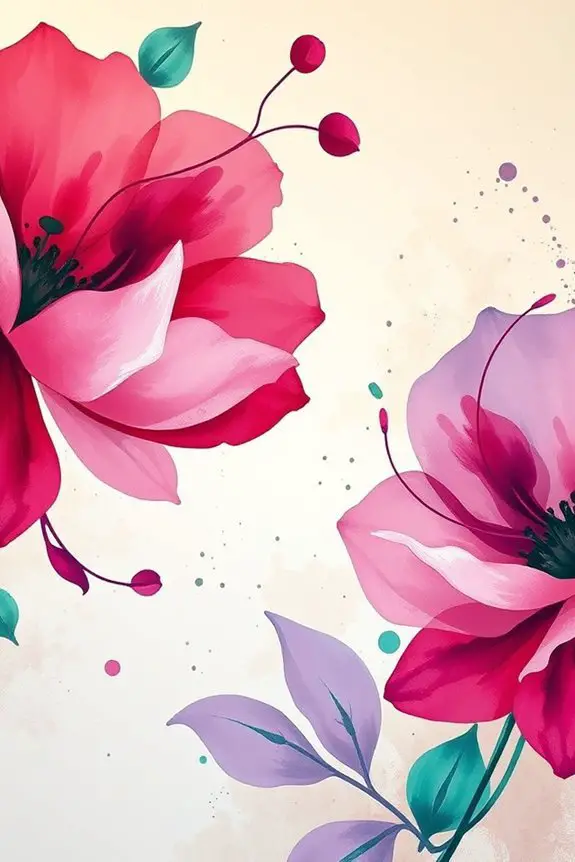 vibrant abstract floral art