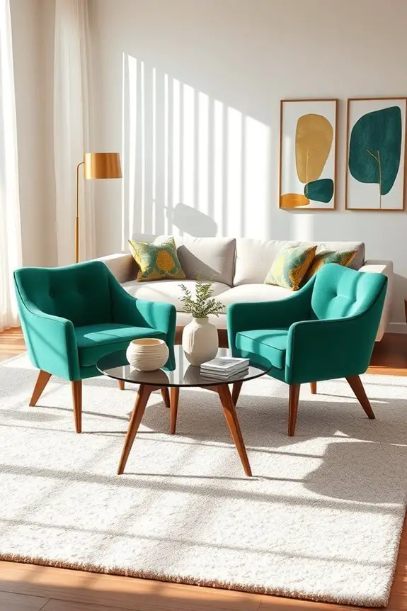 vibrant accent chairs enhance decor