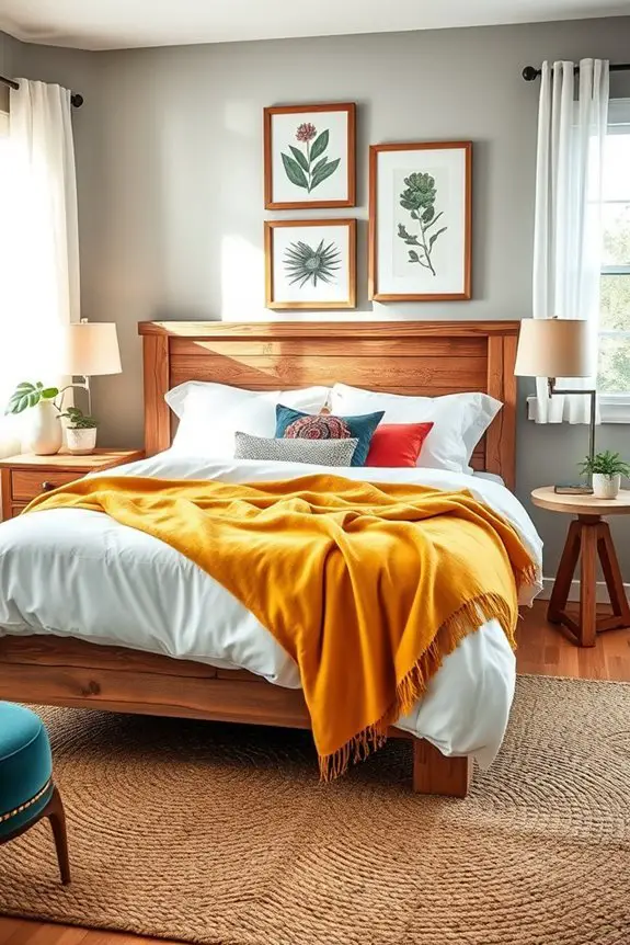 vibrant accents enhance farmhouse