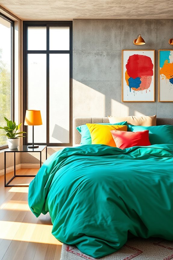 vibrant accents with concrete