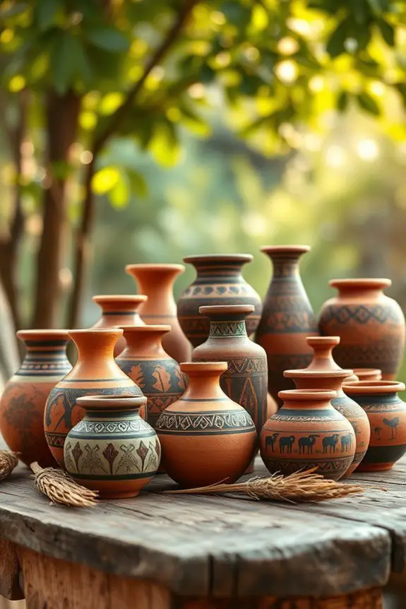 vibrant african pottery displays