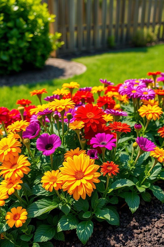 vibrant annual flower beds