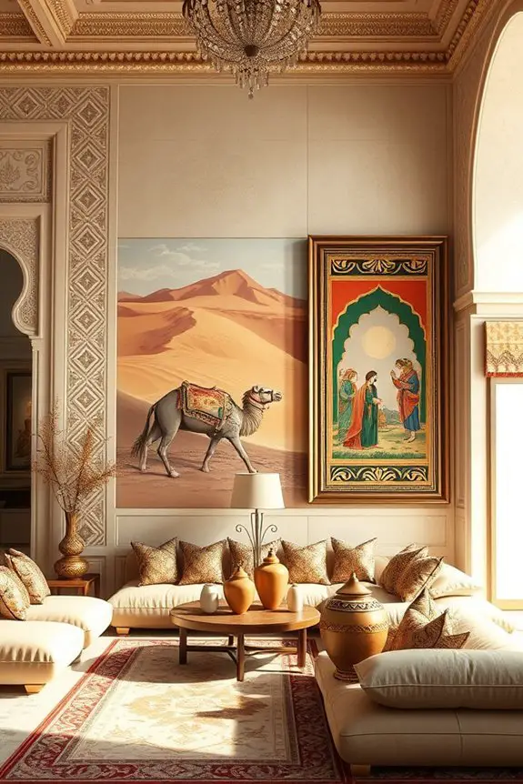 vibrant arabian cultural murals