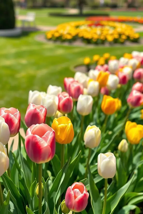 vibrant artificial tulip borders