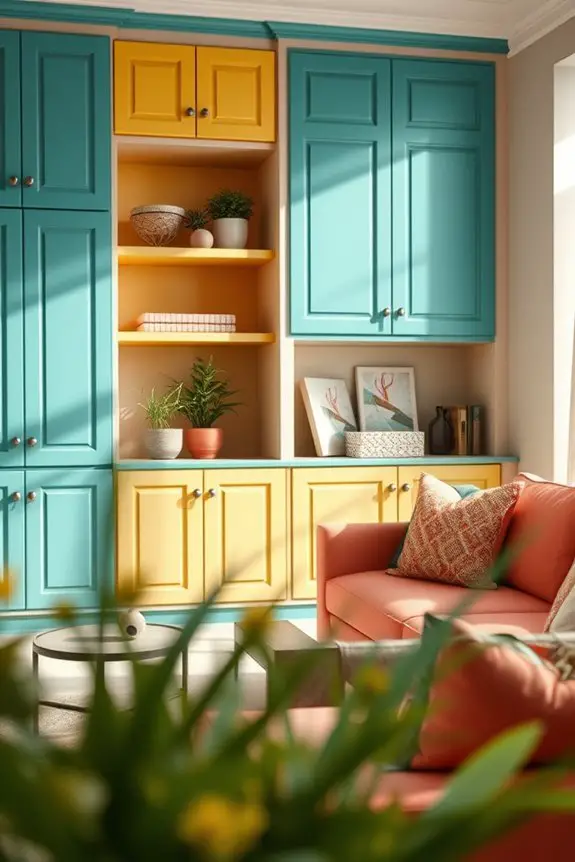 vibrant artistic cupboard designs